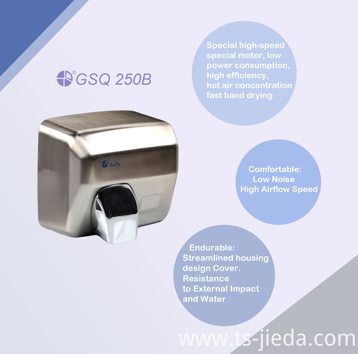 High speed air hand dryer with Spin nozzle High speed air hand dryer with Spin nozzle